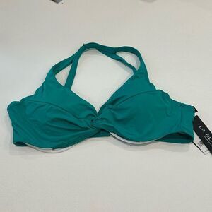 NWT La Blanca | Island Goddess Underwire Twist Bikini Top Emerald 16